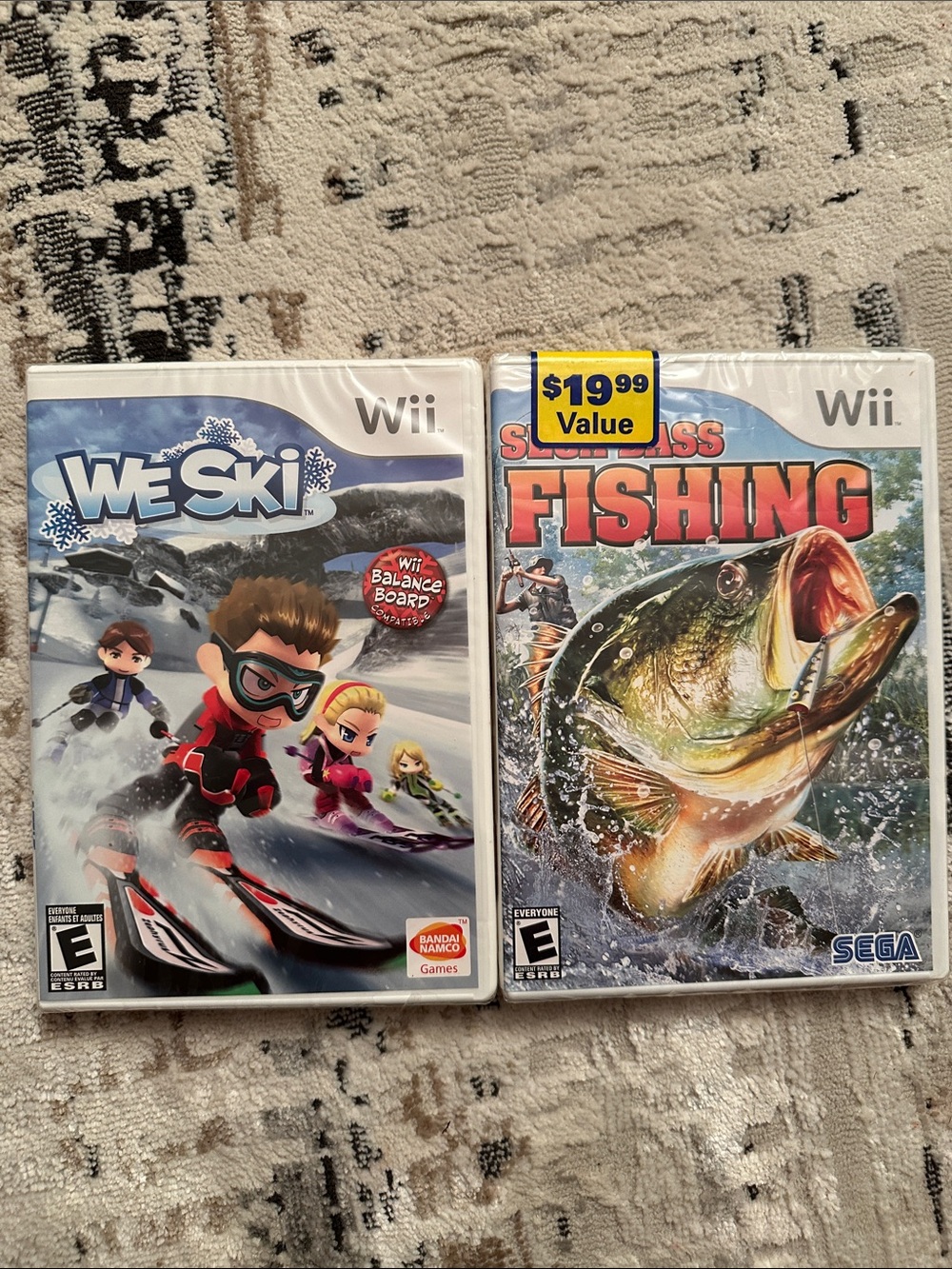 We Ski & Sears Bass Fishing - Nintendo Wii Games (White Covers)
